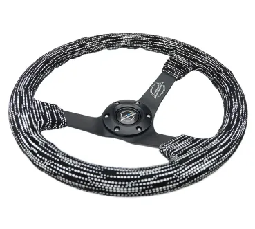 NRG Innovations Lenkrad Schwarze Kreuzstichnaht Hyper Drive Schwarz - Schwarz 350mm Wildleder