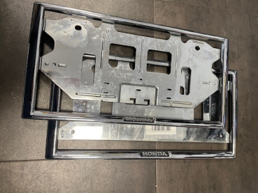 JDM Kennzeichen Rahmen Original Silber Honda