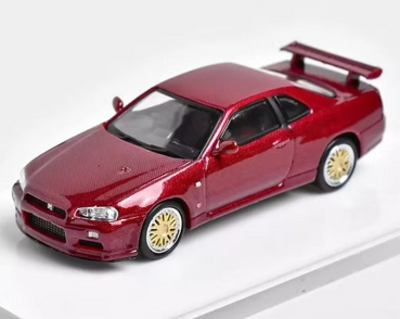 1/64 Nissan Skyline R34 V-SPEC II Red Carbon - Stance Hunters