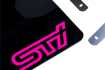 Preview: RallyflapZ Mud Flaps Subaru Impreza WRX STI 01-07 Schwarz Pink