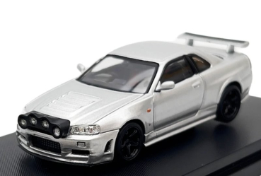 1/64 Nissan Skyline R34 GT-R Silver - Street Warrior