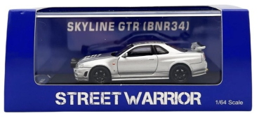 1/64 Nissan Skyline R34 GT-R Silver - Street Warrior
