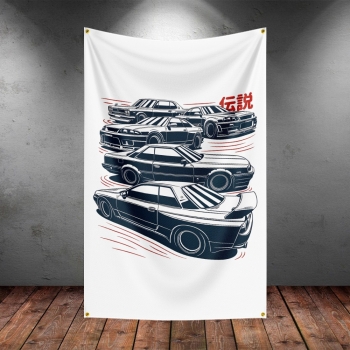 Banner Skyline Black White 90cm x 150cm