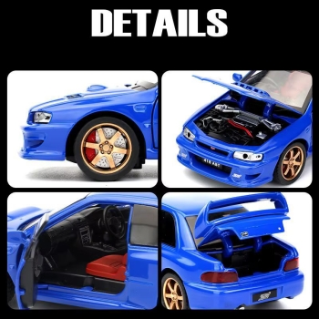 1/32 Subaru GC 22B WRX STI Coupe Blue With Lights