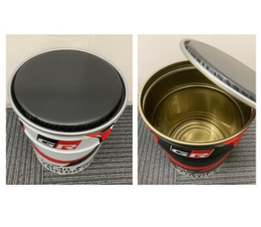 GR Ölfass Hocker 5w40 Weiß - Gazoo Racing Toyota