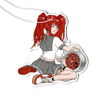 Red Girl With Red Rim Air Freshener