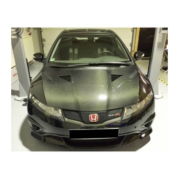 Honda Civic FN2 Carbon Fiber Hood Bonnet with Mugen Style Air Inlets