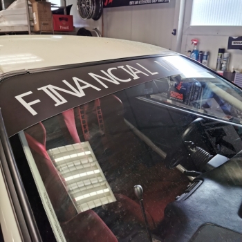 Windshield Banner Financial Mistake 130cm x 20cm