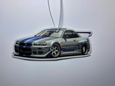 Nissan Skyline R34 GTR Silver Blue Car Air Freshener - Perfume