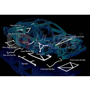 Honda Accord 3.0 97-02 2D UltraRacing 2 Punkt Hinten Unten