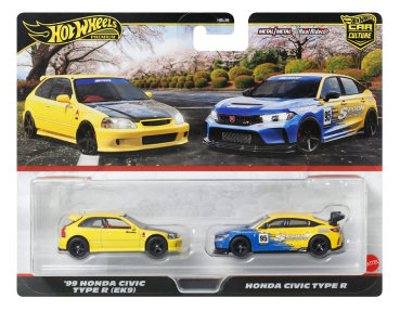 1/64 Honda EK9 TypeR + FK8 Spoon 2-Pack - Hot Wheels Premium Set