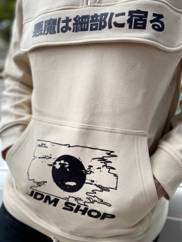 ONI & KOI Cream Zip-Hoodie Premium - JDM Shop