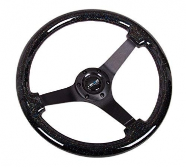 NRG Lenkrad 350mm 76mm Glitter Holz Neo Chrome / Schwarz