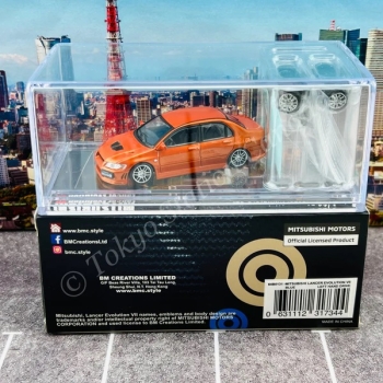 1/64 BM Creations Mitsubishi Lancer Evo VII 7 LHD Custom Orange + Black Hood