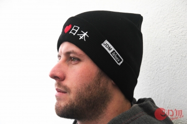Beanie Hat - "I Love Japan" Black