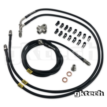 Nissan S13/S14/S15/R32/R33/R34 2 Pot Standalone SS Braided Brake Line Kit - GKTech