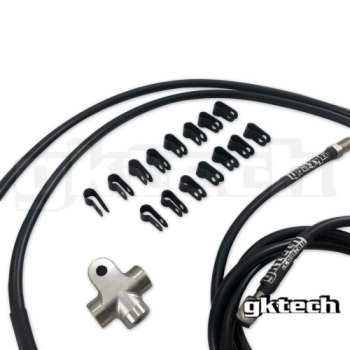 Nissan S13/S14/S15/R32/R33/R34 2 Pot Standalone SS Braided Brake Line Kit - GKTech