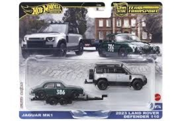 Hot Wheels 1/64 Jaguar MK 1 and 2023 Land Rover Defender 110