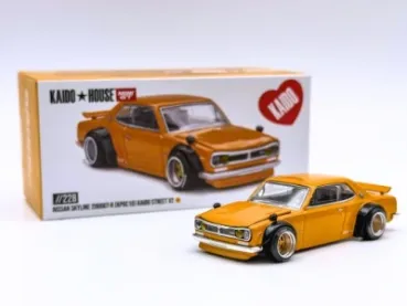 1/64 Kaido House Nissan Skyline 2000GT-R (KPGC10) Kaido Street V2 Orange - Mini GT