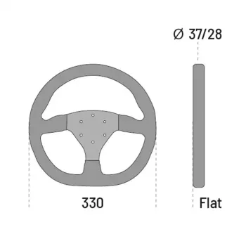 Sparco L360 Flach Sport Lenkrad LEDER 330mm - TÜV