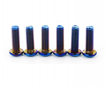 Steering Wheel Flat Head Bolts Titanium 6pcs Set M5