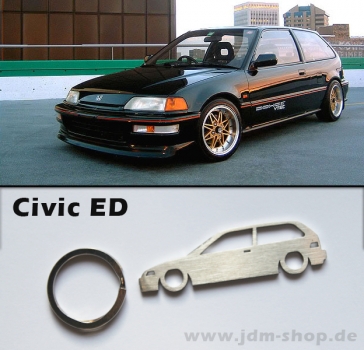 Honda Civic ED EE Silhoutte Metal Keyring