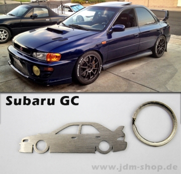 Subaru GC Sedan Silhoutte Metal Keyring