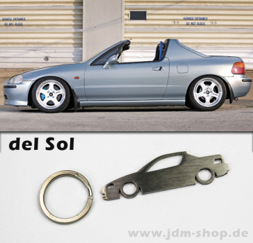Honda CRX del Sol Silhoutte Metal Keyring