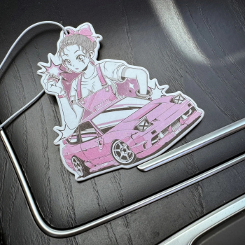 Girl With Nissan Silvia S13 180sx Car Air Freshener - Strawberry