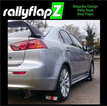 RallyflapZ Mud Flaps Mitsubishi Lancer 08+ Ralliart Sedan & Sportback Black