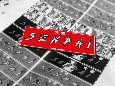 "SENPAI" Red Matt Japan Style Decal