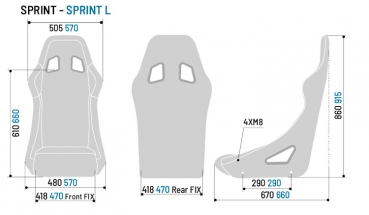 Sparco Sprint Bucket Seat Large FIA Black