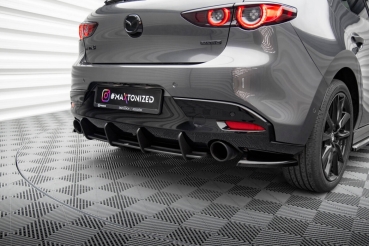 Maxton Mazda 3 MK4 GP Street Pro Heck Diffusor Ansatz Center Schwarz