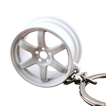 Rim Keyring VOLK Racing TE37 Style Metal White