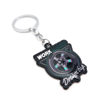 Keyring Rim Word Hard Dream Big Metal