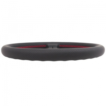 Nardi Classic ND33 Steering Wheel, Black Perforated Leather, Black Spokes, Red Stitching, 25 mm Dish