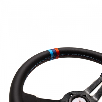 DriftShop Steering Wheel (70 mm Dish), "M Power V2" Edition Leather