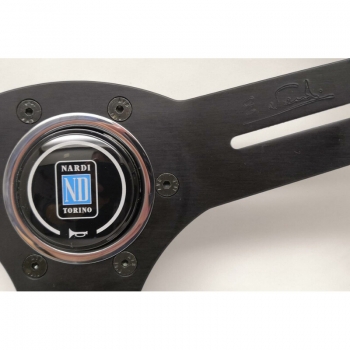 Nardi Competition Steering Wheel, Suede, Black Spokes, Red Stitching, 40 mm Dish, Ø33 cm