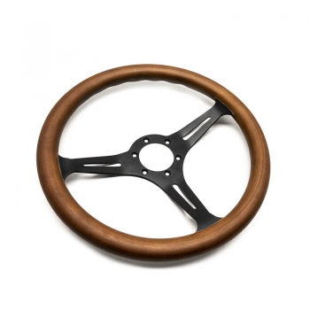 DriftShop Steering Wheel, Wood, Black Spokes