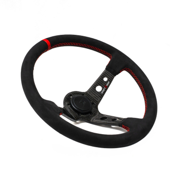 DS Carbon Steering Wheel (90 mm Dish), Black Suede, Carbon Spokes