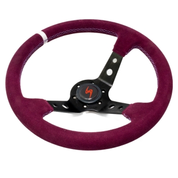 Steering Wheel (90 mm Dish) Purple Suede Black Spokes - DS - Kopie