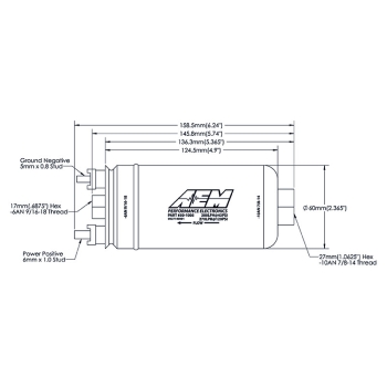 AEM Universal Benzinpumpe - 400 L/h Dash