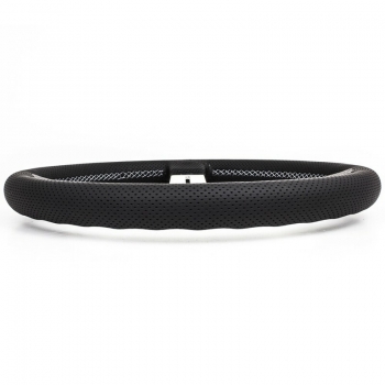 Nardi Competition Steering Wheel, Black Perforated Leather, Satin Spokes, Grey Stitching, 40 mm Dish, Ø33 cm