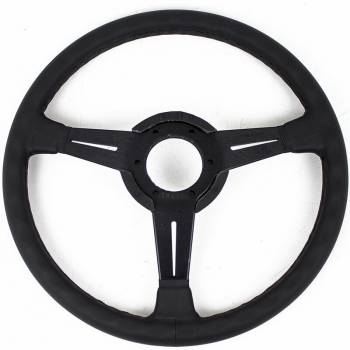Nardi Classic ND36 Steering Wheel, Black Leather, Black Spokes, Black Stitching, 25 mm Dish