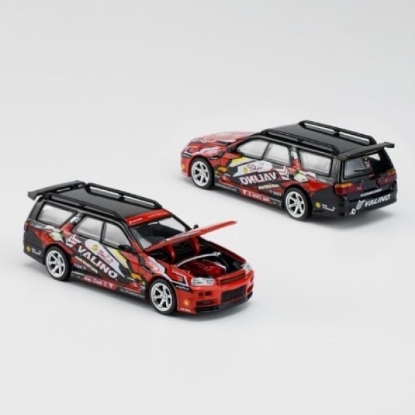 1/64 Nissan Stagea WGNC34 + R34 GT-R Front Valino Special - PopRace