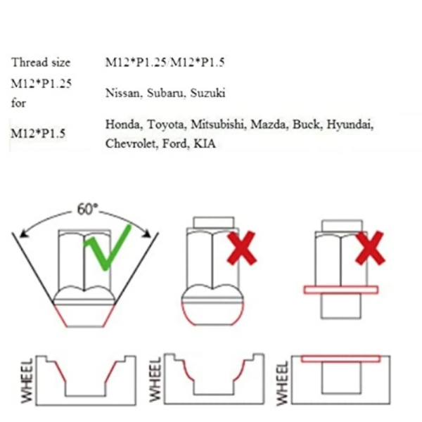 M14x1.5 Titan LugNuts 12PT Spline Kurz - Rison