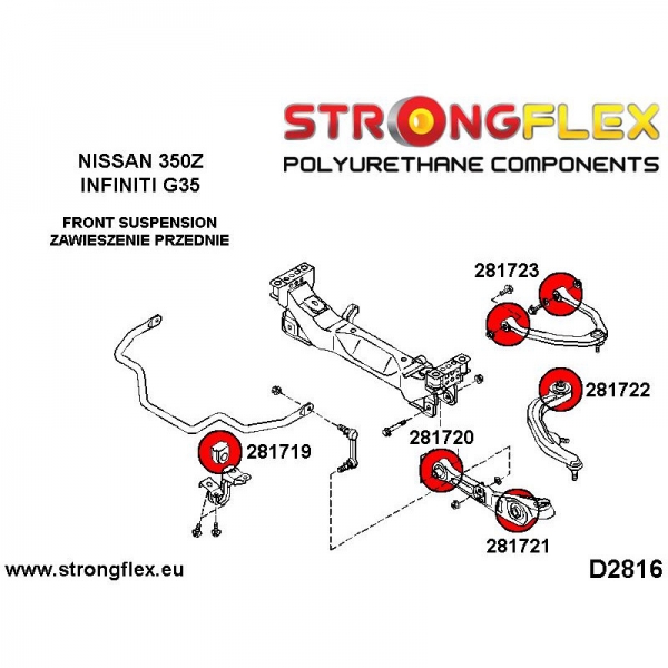 Nissan 350Z G35 Fahrwerk Buchsen Kit SPORT STRONGFLEX PU 286199A
