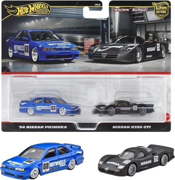 1/64 Nissan Primera + R390 GT1 2-Pack - Hot Wheels Premium Set