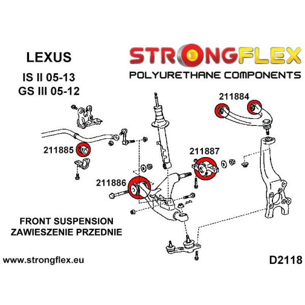 Lexus IS II 05-13 / GS III 05-12 Suspension Kit SPORT STRONGFLEX PU 216235A