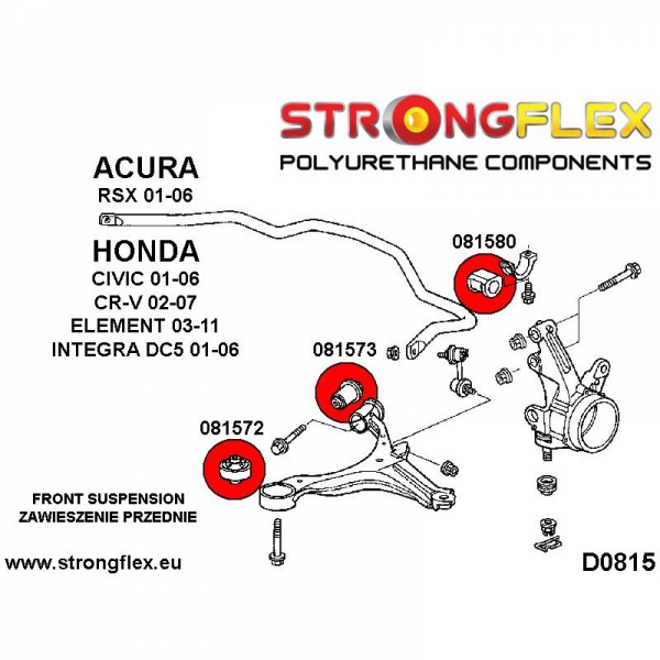 Honda Civic EP Integra DC5 RSX CRV Element Suspension Bushing Kit STREET STRONGFLEX PU 086195B